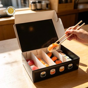 Caja de <span class=keywords><strong>Sushi</strong></span> Compostable de Papel OOLIMA con Compartimentos, Caja Ecológica para Llevar <span class=keywords><strong>Sushi</strong></span> - Product Image 1