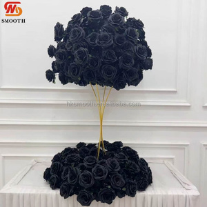 Couronne de fleurs noires de luxe lisses, ensembles de boules de fleurs pour mariage, prix d'usine pour la décoration de centre de table - Product Image 2