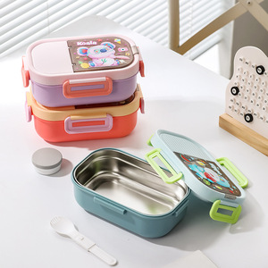 Contenitore per Pranzo in Acciaio Inox 304 con Scomparti - Portapranzo Portatile per <span class=keywords><strong>Bambini</strong></span>, Leggero, per Insalata, Frutta e Pasti - Product Image 3
