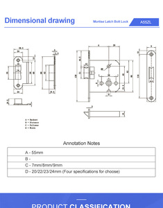 A55zl bền chống trộm chống cháy đánh giá Lỗ mộng khóa với chìa khóa cho bên ngoài lửa và khói cửa ra vào - Product Image 5