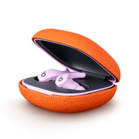 L'étui pour casque en cuir véritable accepte l'étui pour écouteurs en cuir de vachette à motif de litchi luxueux OEM pour Beats Fit Pro