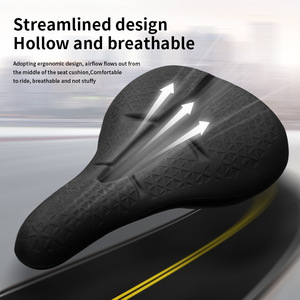 Funda de sillín de bicicleta Yueli de silicona con diseño de panal, suave y cómoda, para bicicleta de montaña y carretera, impermeable, en negro, blanco y naranja. - Product Image 5