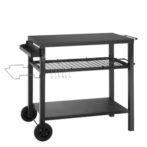 Une <span class=keywords><strong>table</strong></span> mobile de <span class=keywords><strong>four</strong></span> à <span class=keywords><strong>pizza</strong></span> <span class=keywords><strong>pour</strong></span> un chariot de fumeur de BBQ de patio extérieur avec un chariot un chariot de salle à manger de gril extérieur - Product Image 1