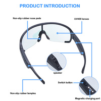 Lunettes de cyclisme sans fil, lunettes de sport avec protection UV400, lunettes de soleil sport Bluetooth avec audio intégré
