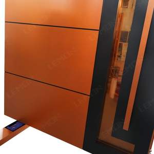 Porte en aluminium à battant de style français personnalisée, design moderne, insonorisée, porte d'entrée extérieure pivotante en métal - Product Image 6