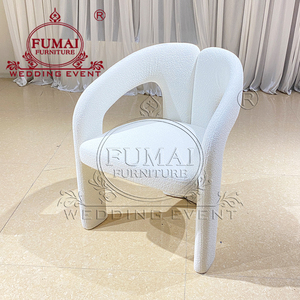 เก้าอี้กำมะหยี่สีขาวหุ้มเบาะนุ่มสบายสำหรับงานแต่งงานในห้องรับประทานอาหาร - Product Image 3