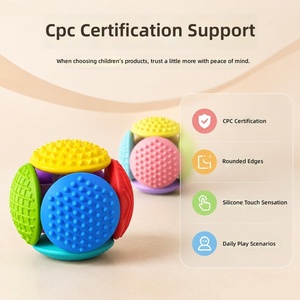 Palla Antistress in Silicone con Impugnatura Testurizzata Rimovibile, Giocattolo Sensoriale per Adulti e Bambini, Allenamento della Percezione Tattile per ADHD e <span class=keywords><strong>Autismo</strong></span> - Product Image 3