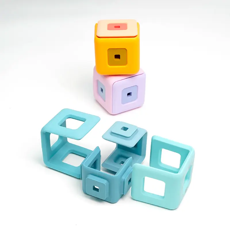新しい楽しい3Dソフトデジタル幾何学的な子供キッズベビーシリコンパズル製品おもちゃシリコンビルディングブロックシリコン