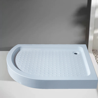 Baide Design Moderne Walk-In Surface Courbée Complète Salle De Bains Base De Douche Autoportante En Acrylique Coin Receveur De Douche Blanc