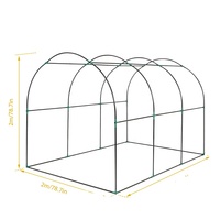 Serre agricole commerciale de petite taille à simple travée, film PE, couverture en polycarbonate, structure en acier galvanisé à chaud, stable