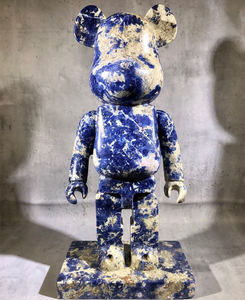 Grandes statues d'ours en pierre naturelle sculptées à la main en marbre moderne pour les ornements décoratifs extérieurs <span class=keywords><strong>de</strong></span> la maison jardin lac vente - Product Image 3