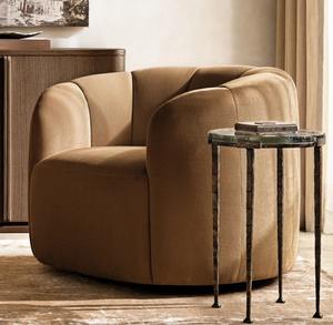 Chaise d'appoint de loisirs confortable de haute qualité Offre Spéciale <span class=keywords><strong>Fauteuil</strong></span> pivotant rond en <span class=keywords><strong>tissu</strong></span> rembourré <span class=keywords><strong>pour</strong></span> canapé simple - Product Image 4