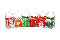 Boîte cadeau de Noël de style européen RTS avec poignée en bois, boîte d'emballage portable pour bonbons et biscuits pour la fête de Noël