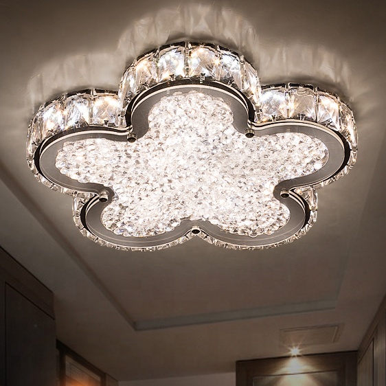 high quality hotel crystal ceiling chandelier lighting bedroom decor stainless steel light ETL60447
