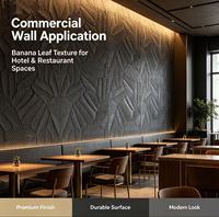 Panneau mural en pierre souple, motif feuille de bananier, gaufrage 3D, faible absorption d'eau, pour les murs d'entrée, de couloir et de restaurants d'hôtel