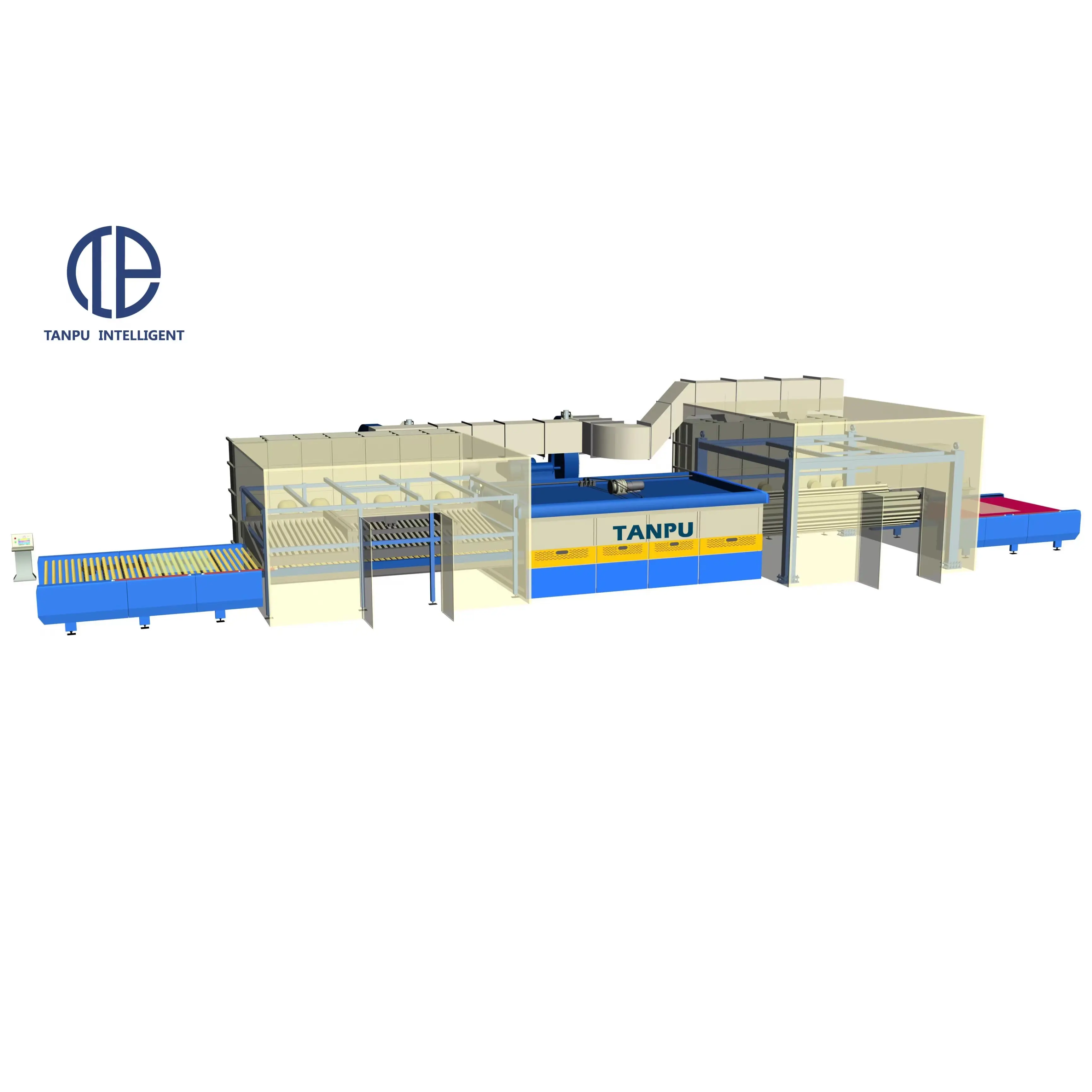 TANPU-máquina de templado de doble acristalamiento, ahorro de energía, alta eficiencia de producción, certificado ISO