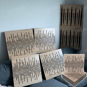Panneaux perforés en <span class=keywords><strong>mousse</strong></span> de fibre de polyester en bois massif-Studio de diffusion d'absorption <span class=keywords><strong>acoustique</strong></span> à haute réduction du bruit ignifuge écologique - Product Image 1