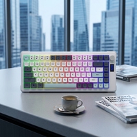 Clavier de jeu filaire USB mini 75 % à LED multicolores personnalisé en usine, clavier de jeu filaire USB OEM à LED RGB mixtes 78 touches