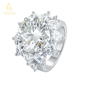 <span class=keywords><strong>Bague</strong></span> <span class=keywords><strong>de</strong></span> fiançailles et alliance en argent sterling S925 <span class=keywords><strong>de</strong></span> luxe, tempérament élégant, moissanite bleu blanc couleur D VVS, motif tournesol - Product Image 2