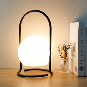 Xách tay không dây <span class=keywords><strong>globular</strong></span> Led Bàn ánh sáng có thể sạc lại thay đổi độ sáng phòng ngủ khách sạn không dây hiện đại LED bảng đèn với điều khiển từ xa - Product Image 3