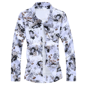 Chemises à manches longues pour hommes, vêtement décontracté imprimé style hawaïen, tenue de plage, élégante, à la mode, printemps, été, 2020 - Product Image 1