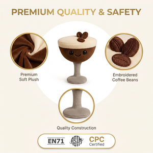 Fabricant direct d'usine de jouets en peluche personnalisés : tasses à <span class=keywords><strong>café</strong></span>, expresso sur mesure et jouets en peluche uniques sur le thème des boissons pour marques, vente en gros - Product Image 2