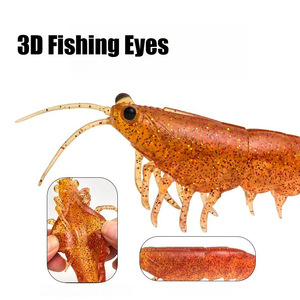 Leurre de pêche géant en TPE souple et plat de 225 mm, 38 g, luminescent, imitation crevette, pour eau salée - Product Image 4