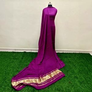 Sari en soie Gajji pure modal avec bordure Zari - Product Image 1