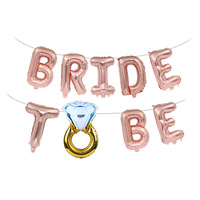 Ensemble de ballons en or rose avec lettres croisées, ensemble de ballons en aluminium de 16 pouces pour future mariée