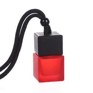 8ML Square Shape Empty Frosted Hanging <b>Car</b> <b>Diffuser</b> <b>Bottle</b> With Black Wood Lid - Product Image 1