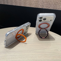 Coque de téléphone transparente antichoc avec support magnétique rotatif en métal multicolore pour iPhone 18 17 16 – Vente en gros