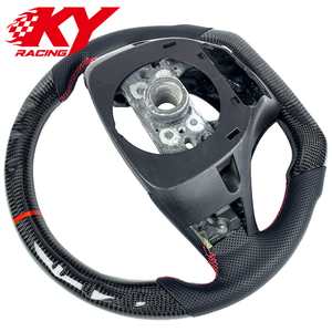 Accesorios interiores para automóviles, volante deportivo personalizado de fibra de carbono y cuero negro para Acura MDX TLX A-Spec 2015-2020 - Product Image 3