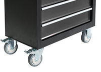 Chariot à outils roulant robuste noir à 5 tiroirs verrouillables en SPCC, logo personnalisable OEM, rangement portable pour garage et atelier