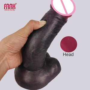 FAAK Black Men Penis Fat Silicon <b>Dildo</b> Artificial Penis for Women with Suction Cup - Product Image 1