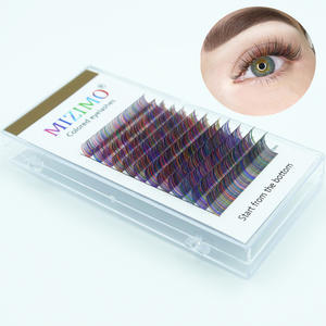 ขนตาปลอมแบบกลุ่มสีรุ้ง  ขนตาปลอมแบบกลุ่มสีสันสดใสสไตล์มังงะ  ขนาด 8-13 มม. สำหรับต่อขนตา - Product Image 1