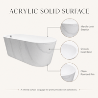 Baignoire autoportante portable en surface solide de style européen pour intérieur
