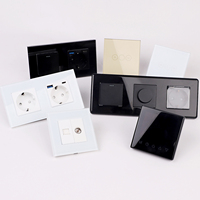 CNBINGO vente en gros de prises d'interrupteurs de lumière intelligents ou non intelligents avec interrupteurs muraux tactiles en verre cristal et prise
