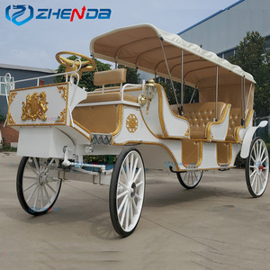 Siège en or blanc personnalisé trois rangées parc d'attractions chariot touristique <span class=keywords><strong>mariage</strong></span> cheval remorque - Product Image 6