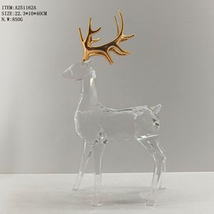 Escultura Moderna de Ciervo y Hada de Cristal, Estatua de Acrílico Grabada, Adornos Navideños para Fines Decorativos - Product Image 5