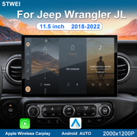 STWEI pour Jeep Wrangler JL 2018-2021 autoradio multimédia 11,5 pouces, lecteur GPS, navigation stéréo, Android 13, Carplay, Android Auto