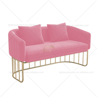 Ensemble Mobilier de Salon de Coiffure Luxe Moderne Or Rose, Forfait Équipement Personnalisé pour Salon de Beauté et Barbier en Fibre de Verre