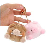 Peluche Cochon Multifonctionnelle, Doudou, Porte-clés, Pendentif de Sac, pour Couple et Meilleur Ami, en Tissu de Coton Brodé, Polyester et PP