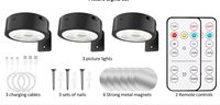 Lampes murales rechargeables modernes avec télécommande, 13 modes d'éclairage, lumière LED magnétique à intensité variable, DC24V, maison, bureau, minimaliste