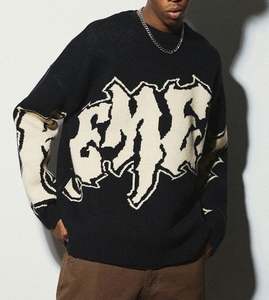 OEM & ODM personnalisé Street LOGO Pull en tricot Col rond Manches longues Pull en jacquard pour hommes - Product Image 2