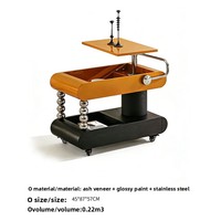 Table d'appoint multifonctionnelle en bois massif de style italien minimaliste moderne, table relevable carrée, mobilier de salon