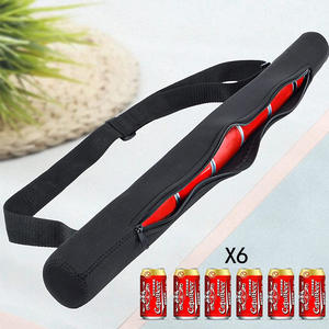 Logotipo personalizado 12oz Neopreno Golf Cooler Beer Can Sleeve Tubo de cilindro largo 6 paquetes con correa de hombro ajustable Bolsas de refrigeración - Product Image 6