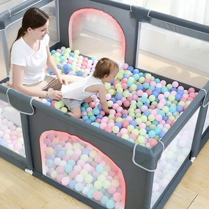 Barrière de sécurité intérieure pliable clôture de jeu pour enfants clôture de marchette avec tapis rampant pour usage domestique parcs pour bébés - Product Image 2