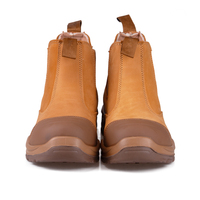 Bottes de sécurité Chelsea de haute qualité, coupe moyenne, en cuir véritable lisse, avec embout de sécurité en acier