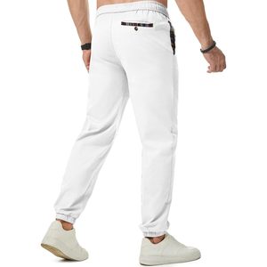 Pantalones Chinos Casuales para Hombre, de Algodón Twill, Cintura Elástica con Cordón, Corte Ajustado, con Bolsillos, Transpirables - Product Image 2