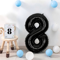 Ballon chiffre en feuille d'aluminium de 32 pouces, forme mince, ballon numérique en Mylar pour décorations de fête d'anniversaire, de mariage et d'anniversaire de mariage